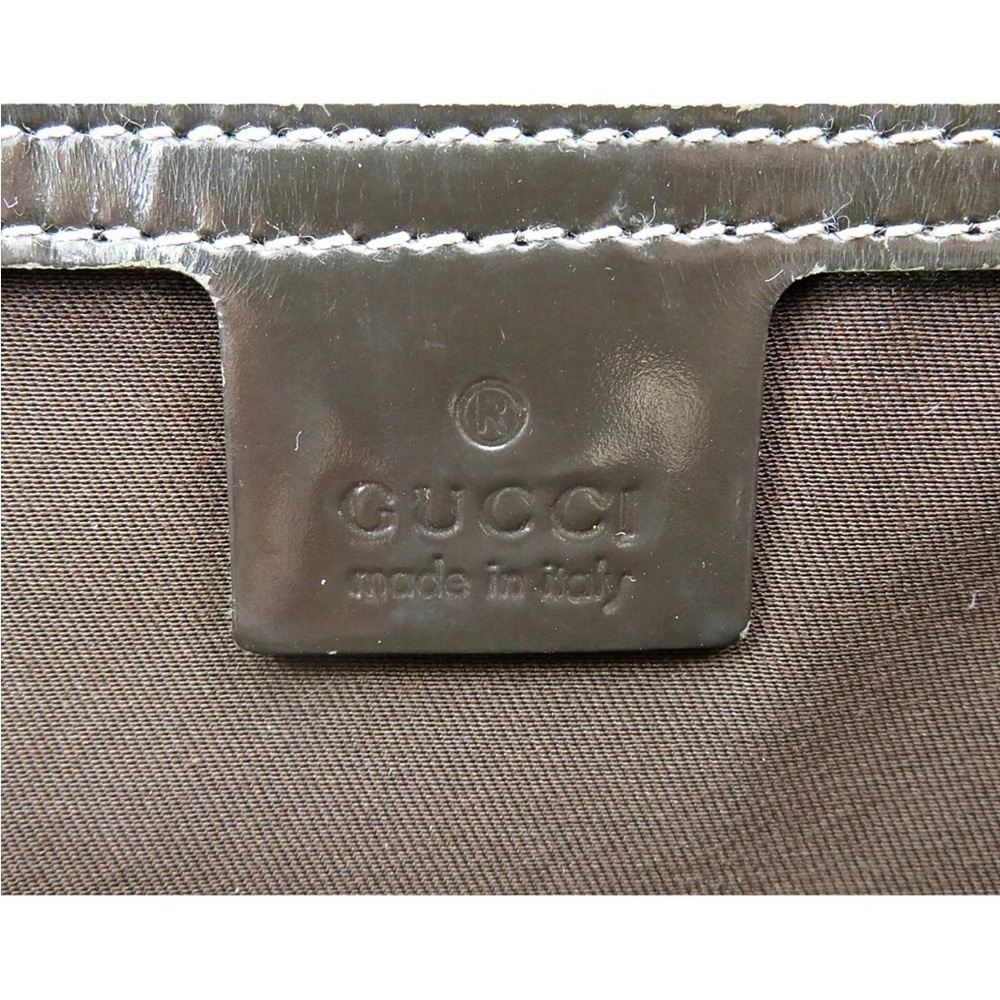 Gucci Supreme pvc coated canvas and leather tote bag deep brown - Picture 12 of 15